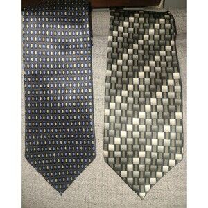 Lot of 2 Bergamo Silk hand made Neck Ties